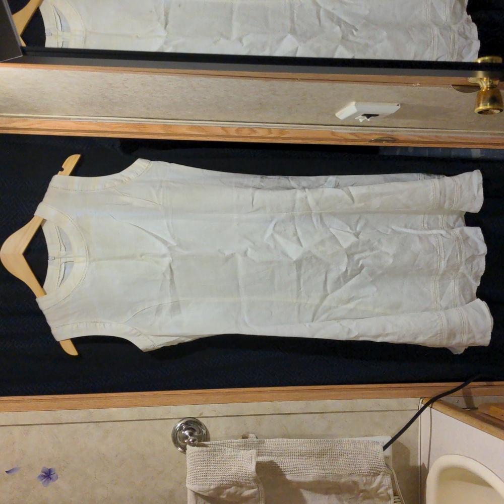 Malvin Hamburg Germany I Love Linen White Linen Dress Size 8 M 100% Linen